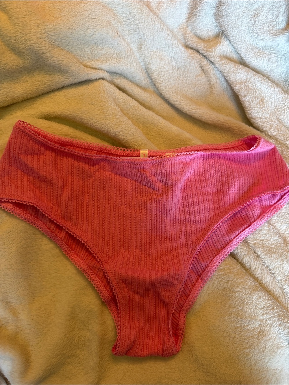 Women’s Ribbed Pink Bikini Bottoms